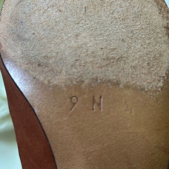 Evan Picone Women's Tan Rust Suede Cutout Heels - Picture 8 of 8